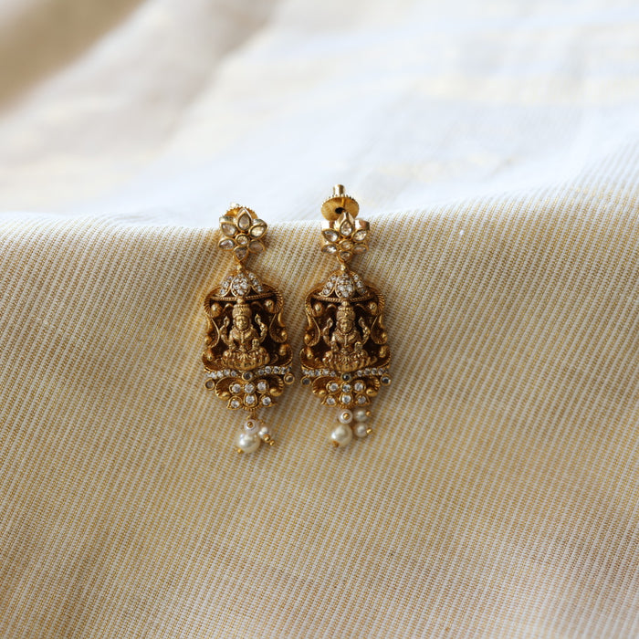 Antique temple design flat earrings  AD425