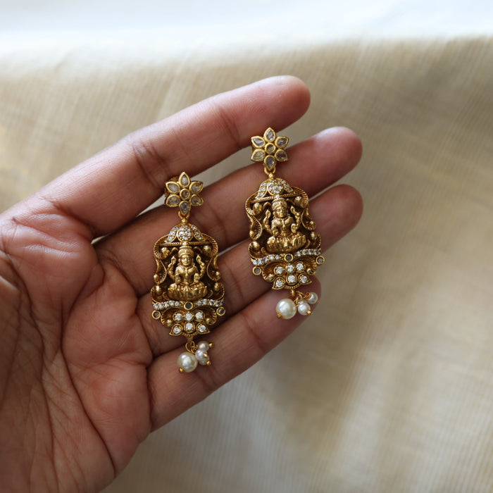 Antique temple design flat earrings  AD425