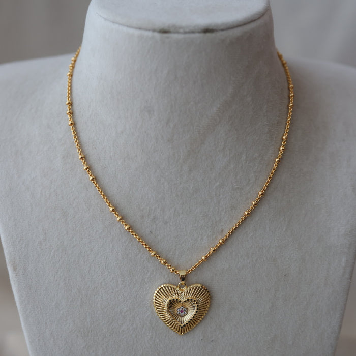 Heritage gold plated simple pendant short chain HC8913
