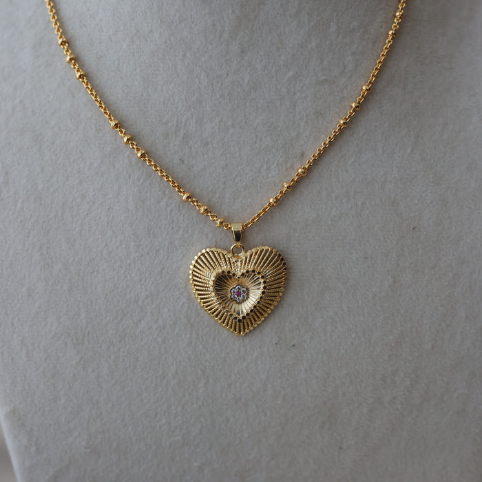 Heritage gold plated simple pendant short chain HC8913