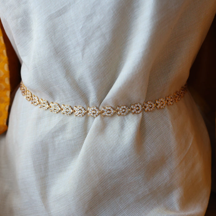 Heritage gold plated white stone and pearl waistchain  HW1094