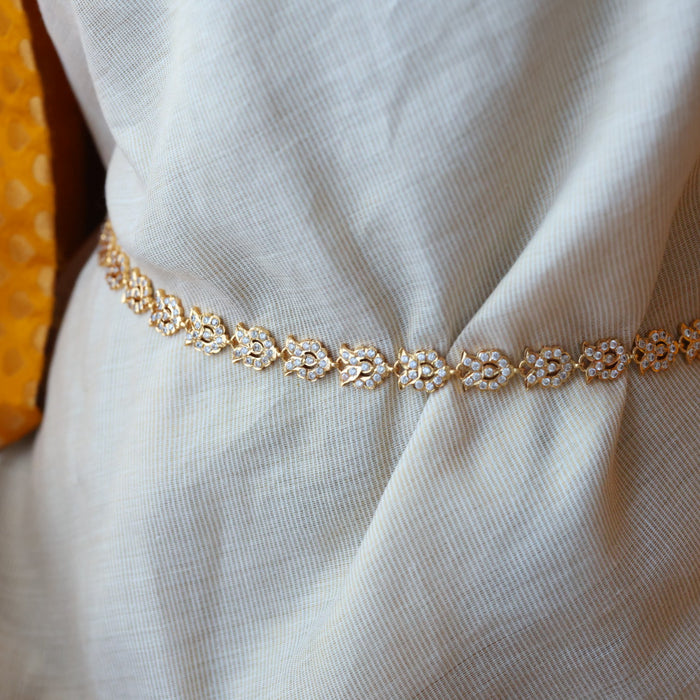 Heritage gold plated white stone and pearl waistchain  HW1094