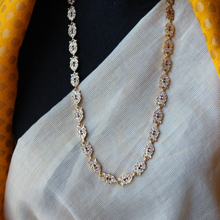 Heritage gold and plated ruby white stone waistchain HW823