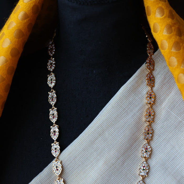 Heritage gold and plated ruby white stone waistchain HW823