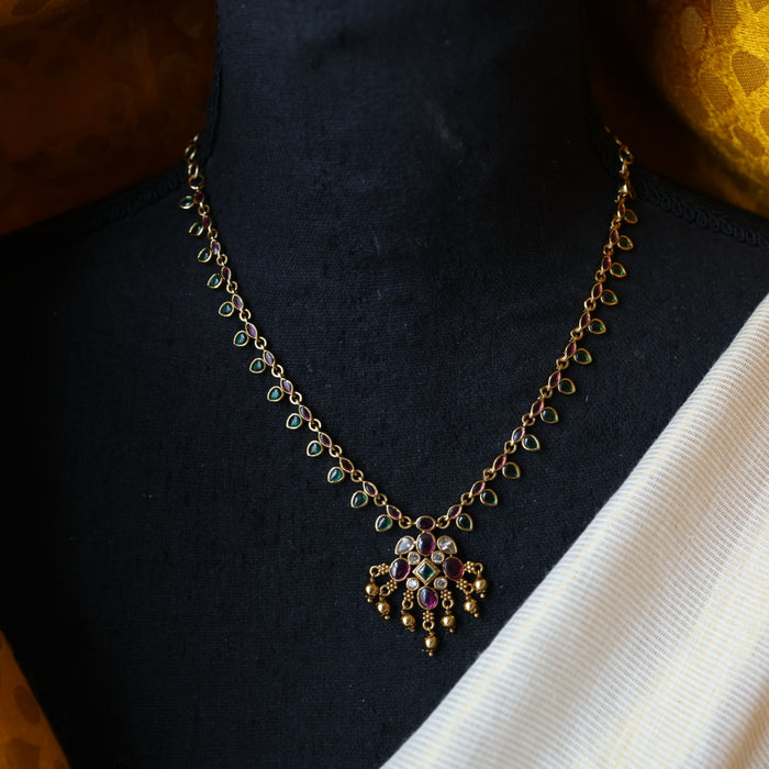 Antique simple short necklace and earrings TTS4670