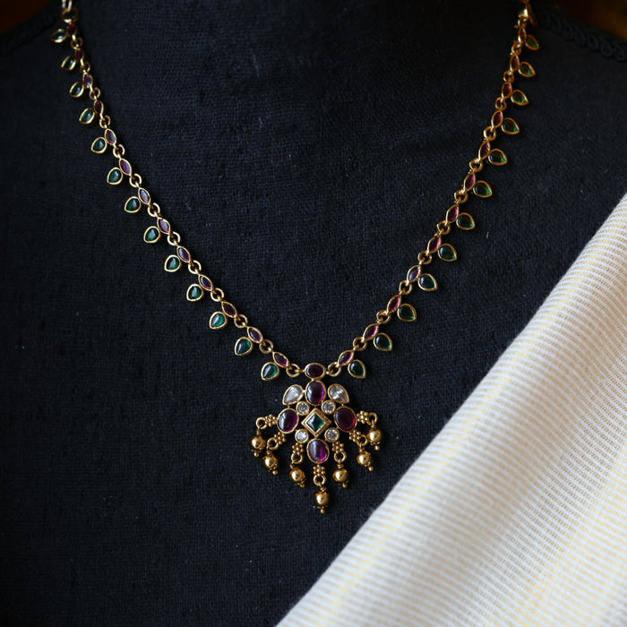 Antique simple short necklace and earrings TTS4670