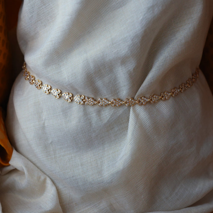 Heritage gold and plated white stone waistchain HW3211
