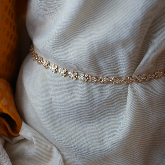 Heritage gold and plated white stone waistchain HW3211