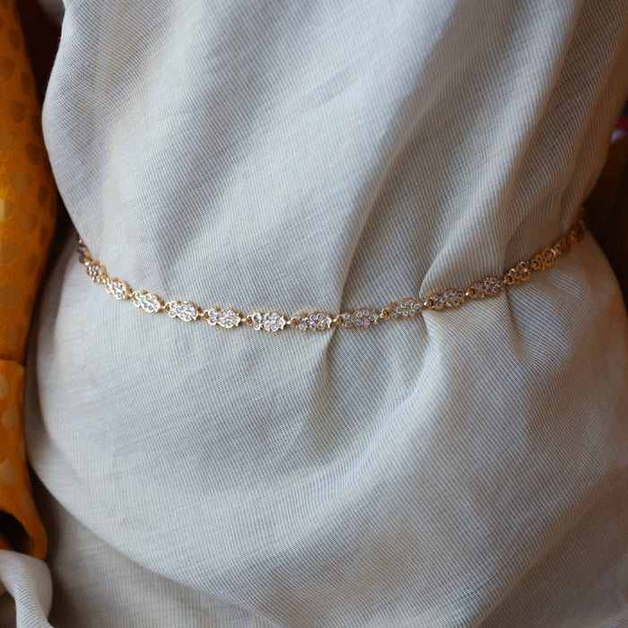 Heritage gold and plated white stone waistchain HW3211