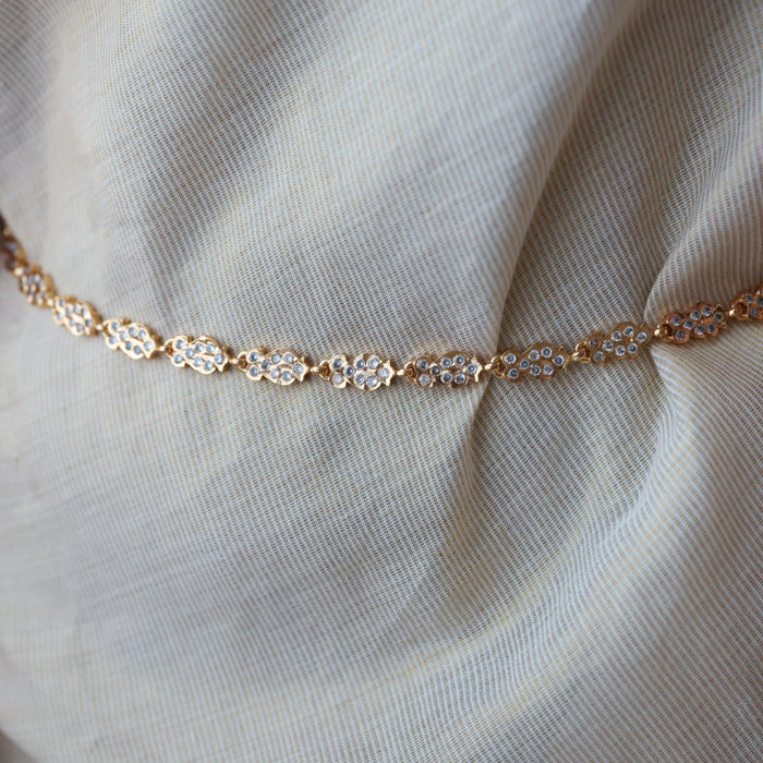 Heritage gold and plated white stone waistchain HW3211