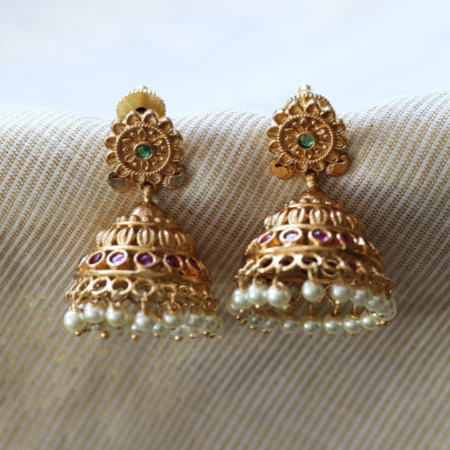 Antique pearl jumka earrings  AJ6512