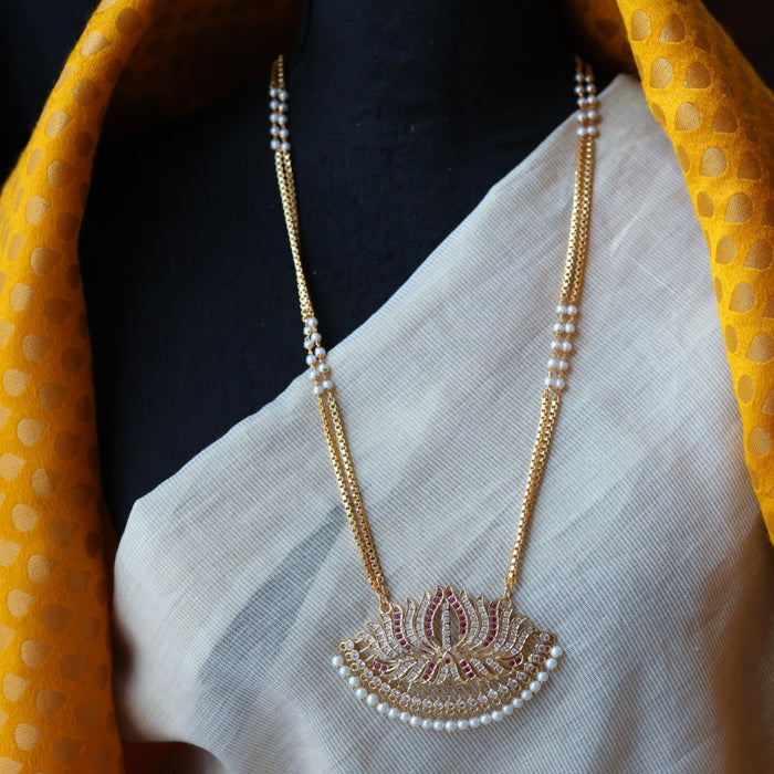 Heritage gold plated padakam long chain HP7613