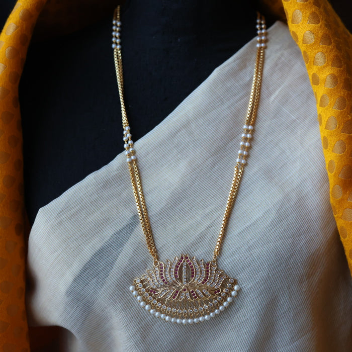 Heritage gold plated padakam long chain HP7613