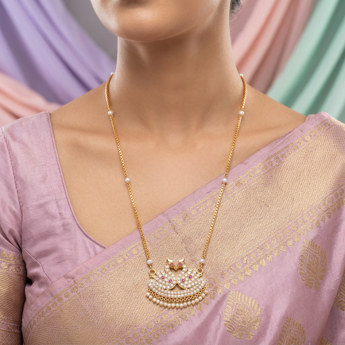 Heritage gold plated padakam long chain HP7655