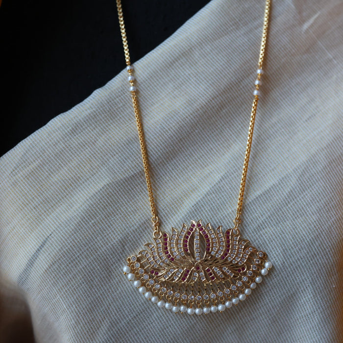 Heritage gold plated padakam long chain HP7655