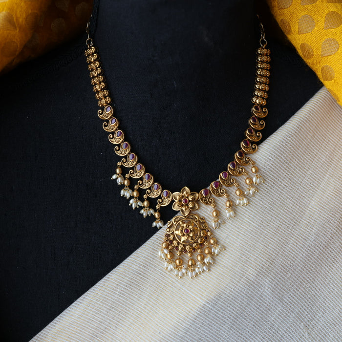 Antique short necklace with earrings  TTS4135