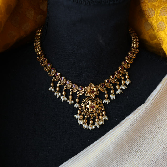 Antique short necklace with earrings  TTS4135