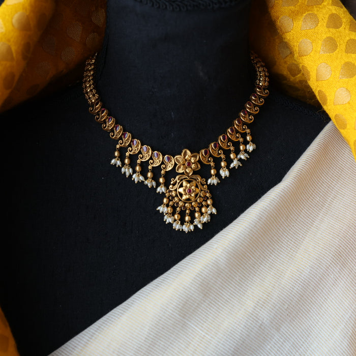 Antique short necklace with earrings  TTS4135