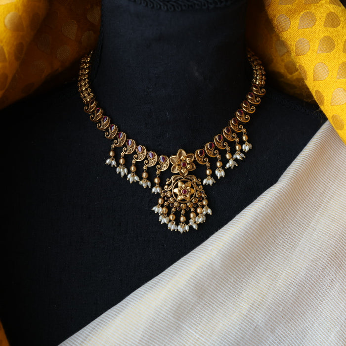 Antique short necklace with earrings  TTS4135