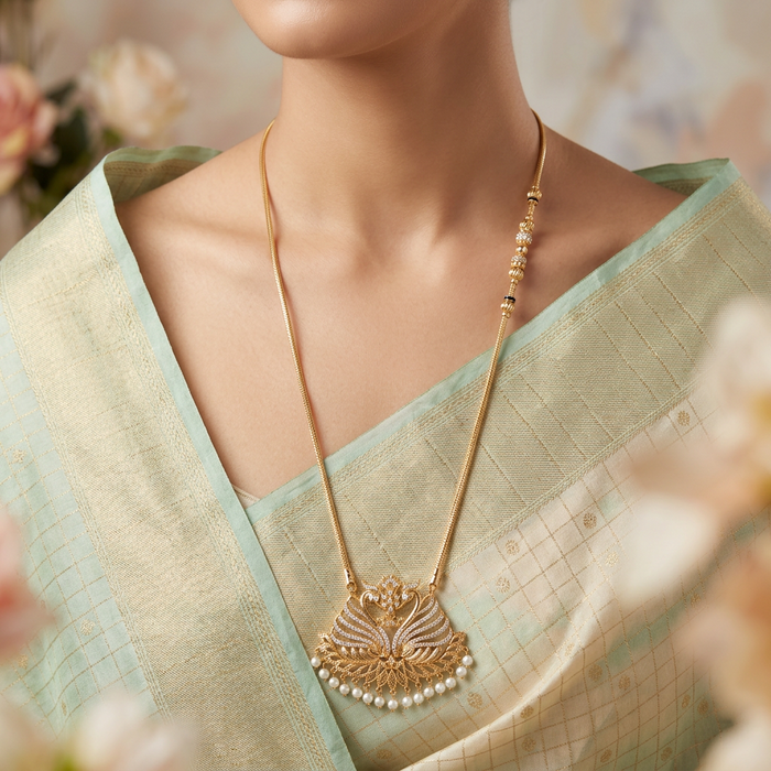 Heritage gold plated padakam long chain HP7645