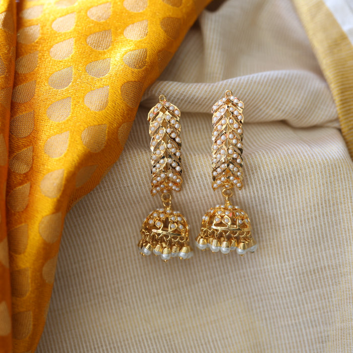 Heritage gold plated pearl jumka HJ456
