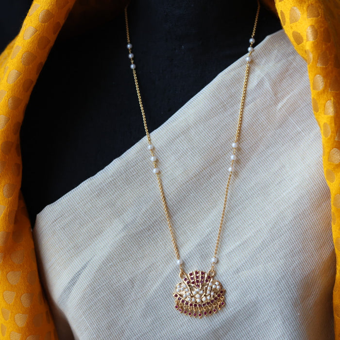 Heritage gold plated padakam long chain HP322
