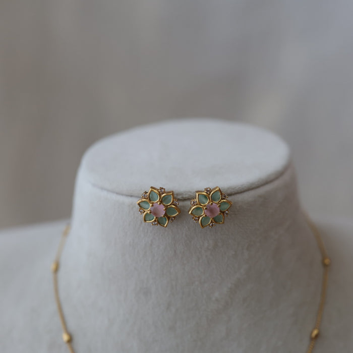 Antique pendant chain with earrings TTS4628