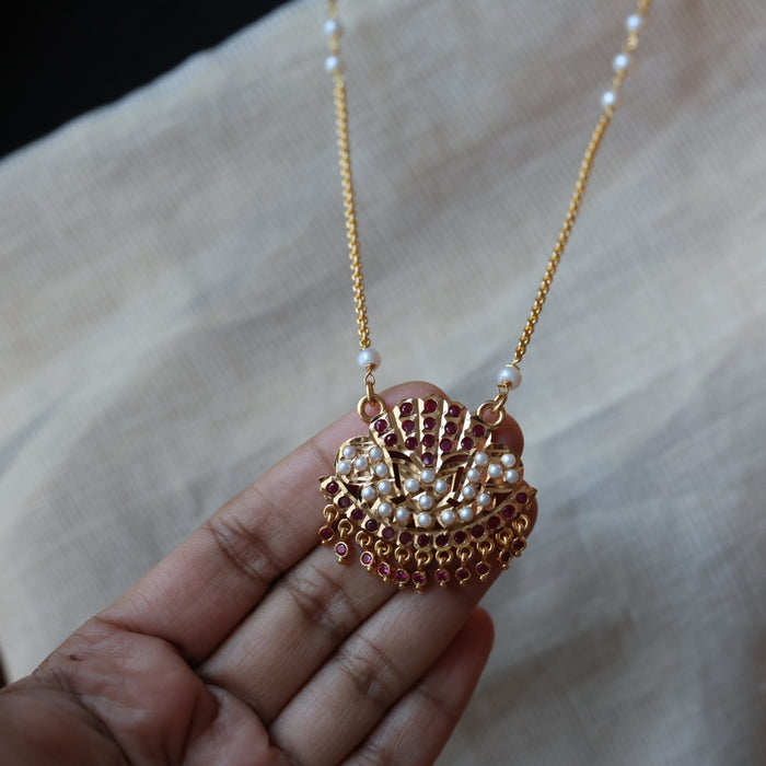 Heritage gold plated padakam long chain HP322