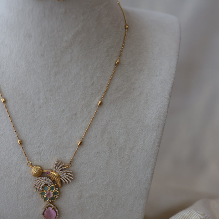 Antique pendant chain with earrings TTS4628