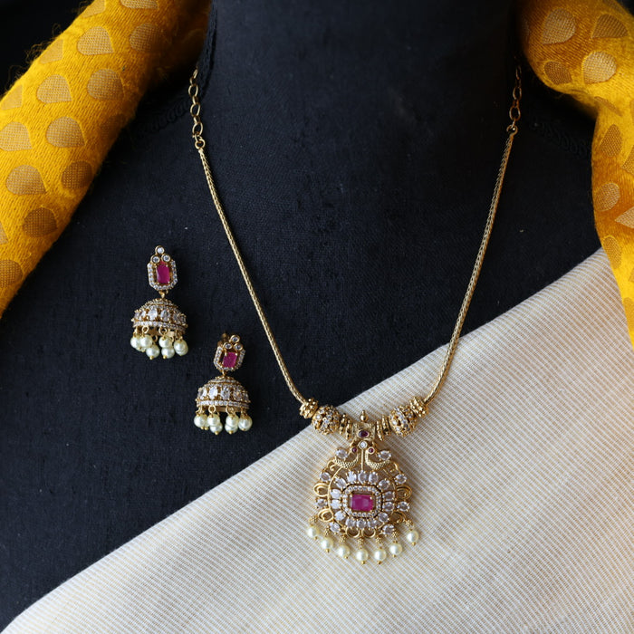Antique kodi design short necklace and earrings TTS4182