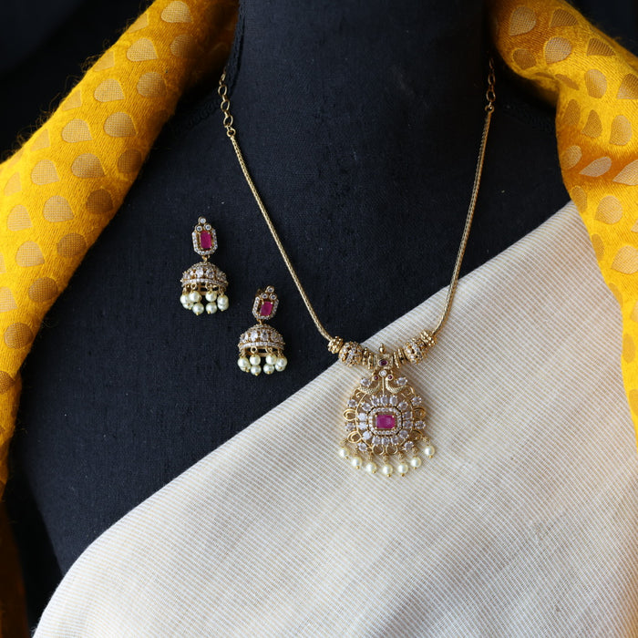 Antique kodi design short necklace and earrings TTS4182