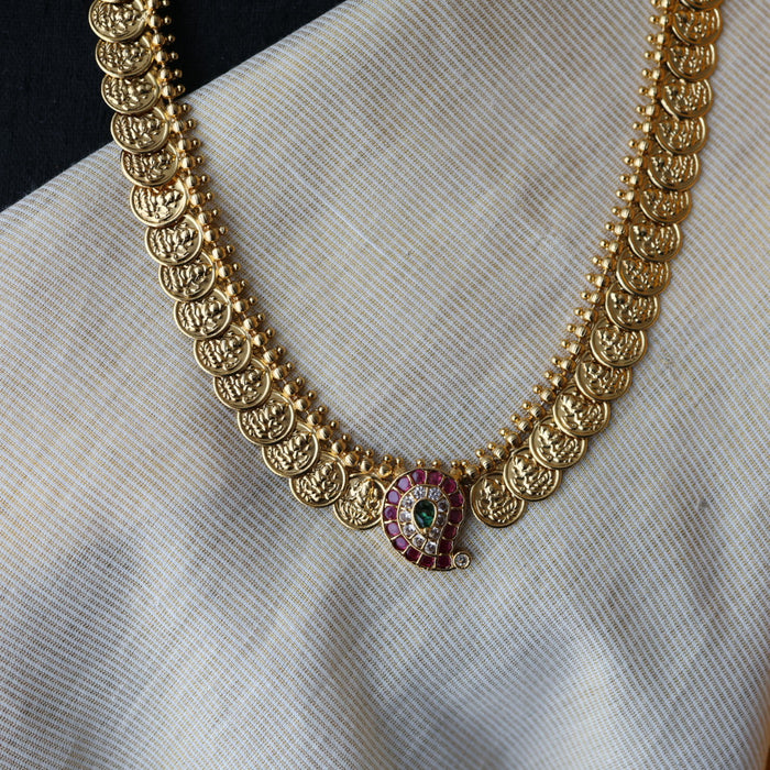 Antique coin design long necklace and earrings LL03753