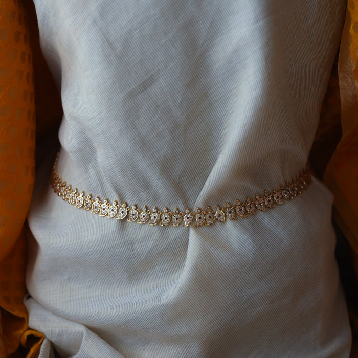 Heritage gold plated traditional mango design waistchain HW3460