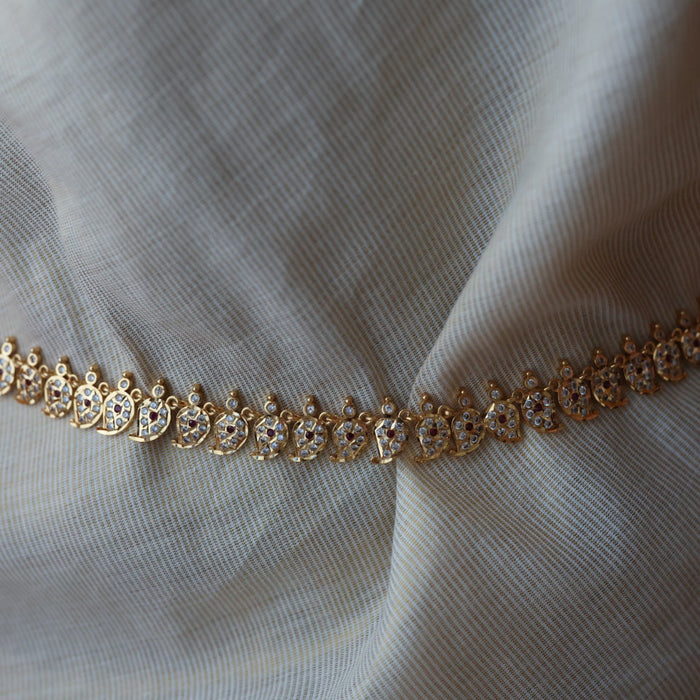 Heritage gold plated traditional mango design waistchain HW3460