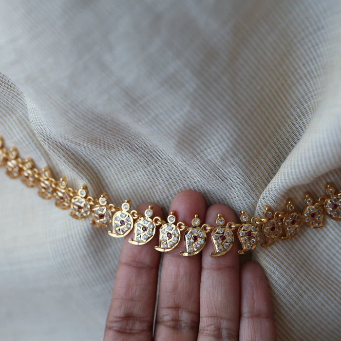 Heritage gold plated traditional mango design waistchain HW3460