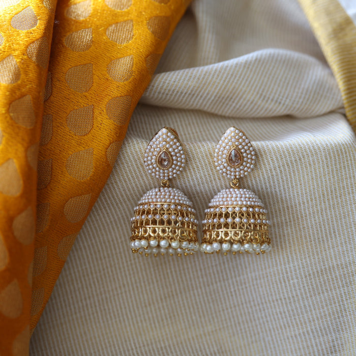 Antique pearl jumka earrings AJII17