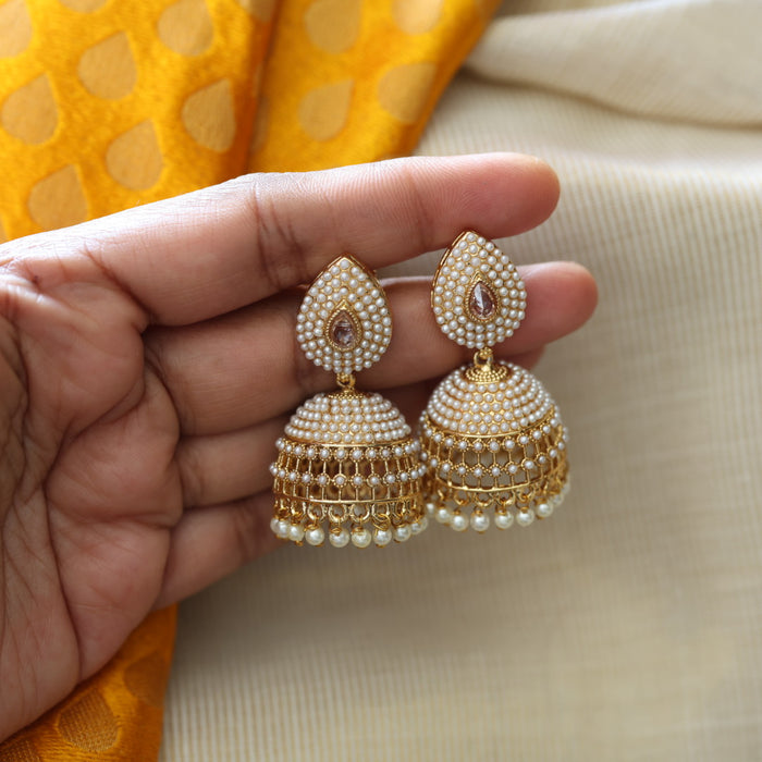 Antique pearl jumka earrings AJII17