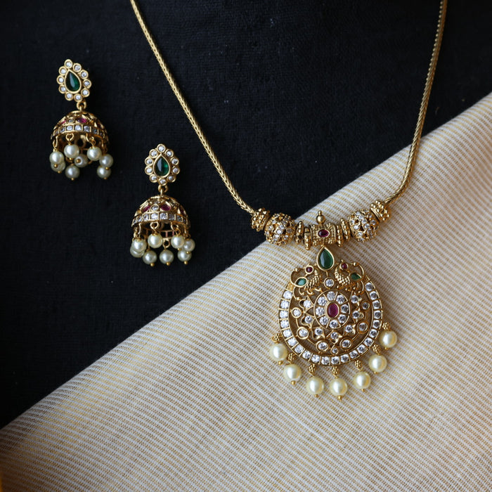 Antique kodi design short necklace and earrings TTS4164