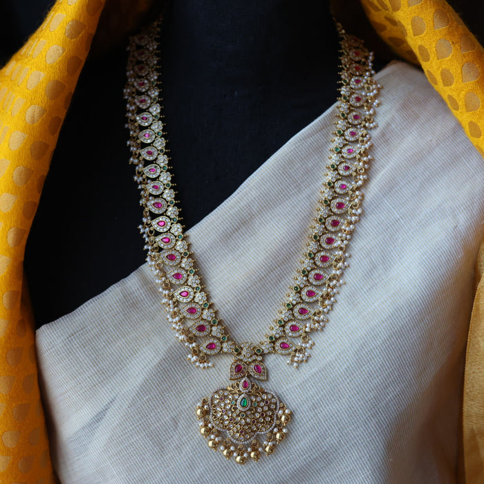 Antique pearl long necklace with earrings LL0345322