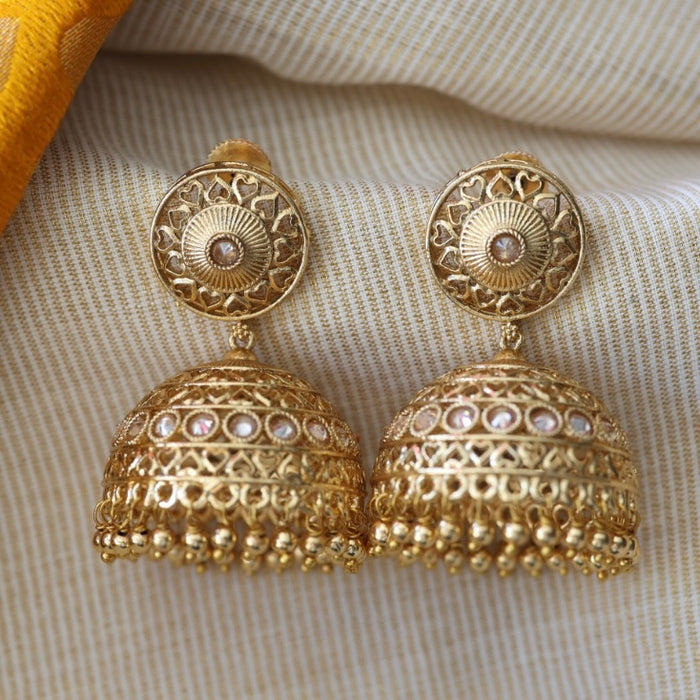 Antique white stone jumka earrings AJ503