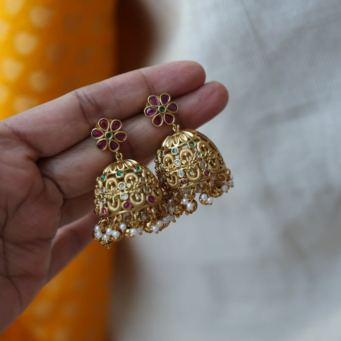 Antique pearl long necklace with earrings LL0345322