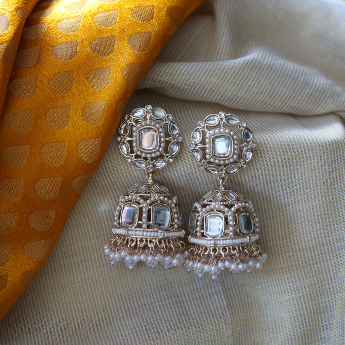 Trendy pearl jumka earrings and tikka TJ2248