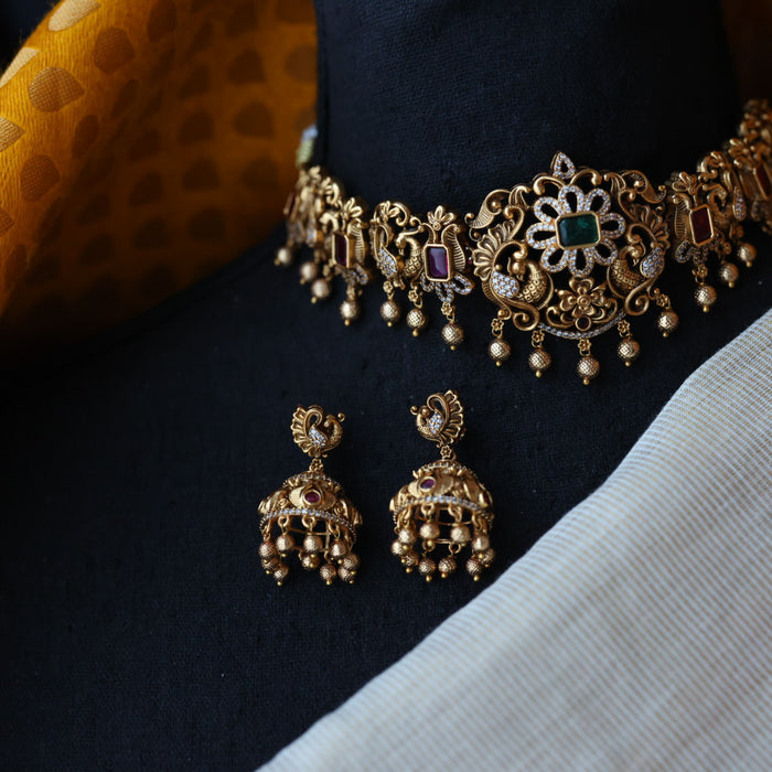 Antique choker necklace and earrings CCB11344