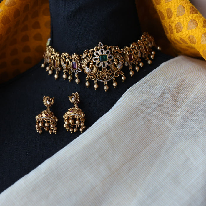 Antique choker necklace and earrings CCB11344
