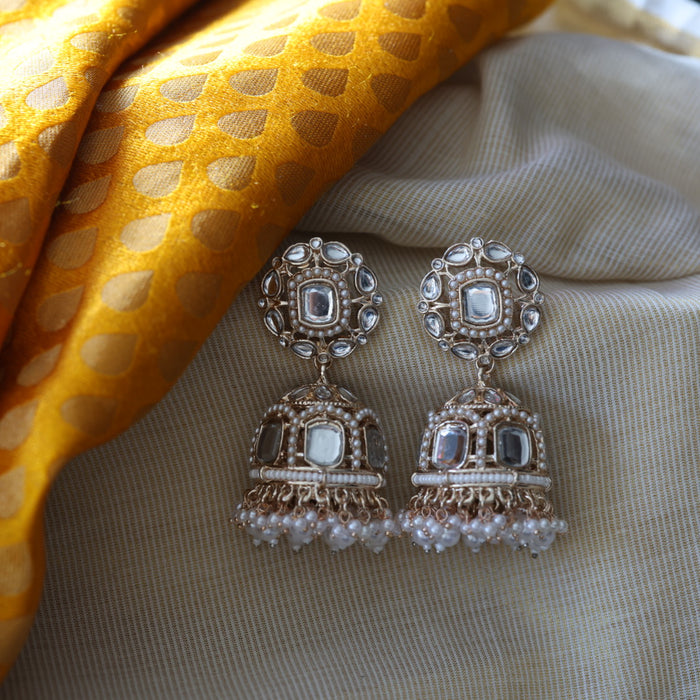Trendy pearl jumka earrings and tikka TJ2248