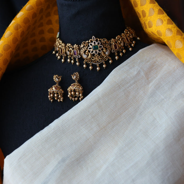 Antique choker necklace and earrings CCB11344