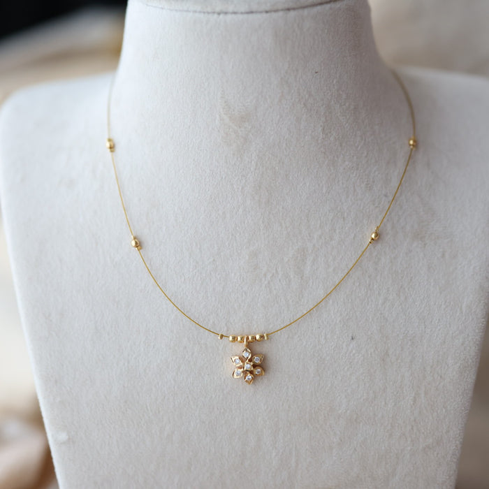 Heritage gold plated invisible short necklace IN801