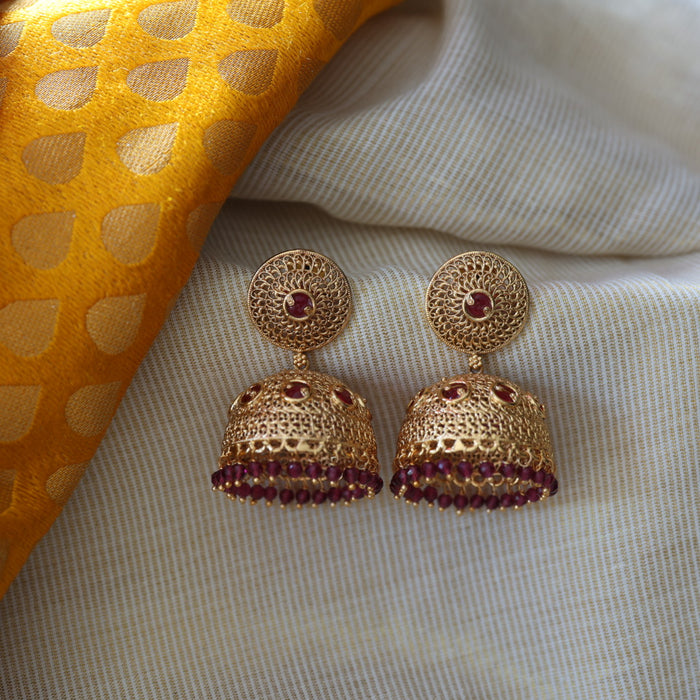 Antique ruby stone umka earrings AJII19