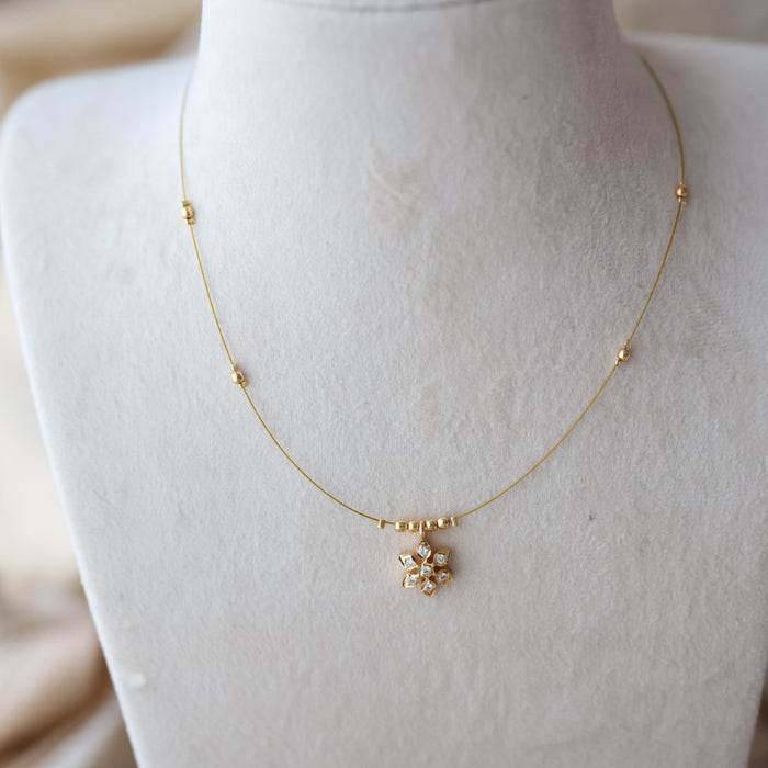 Heritage gold plated invisible short necklace IN801