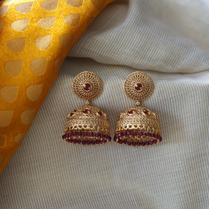 Antique ruby stone umka earrings AJII19